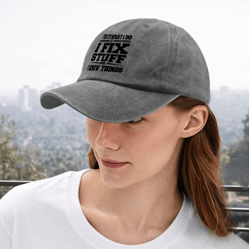 ACEMIRE That's What I Do I Fix Stuff and I Know Things Dad Hats for Men Graphic Baseball Cap Adjustable - Image 5